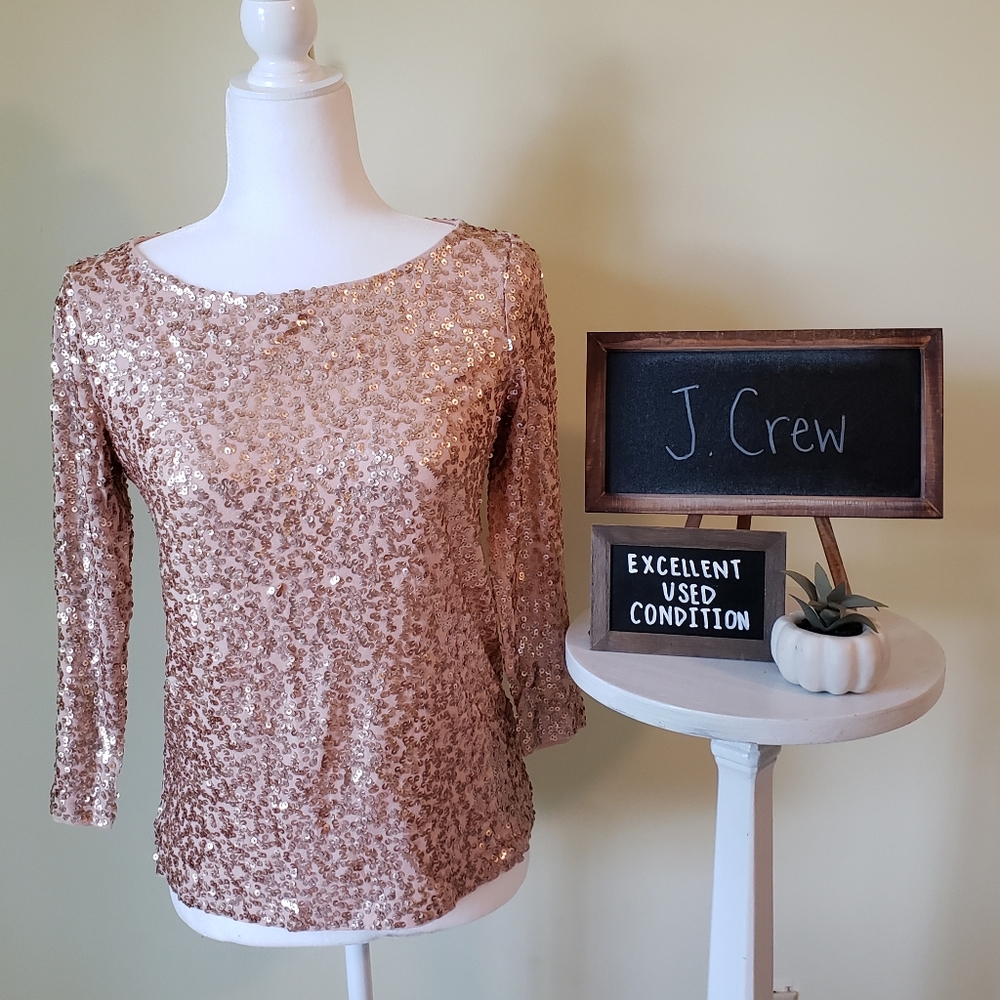 EUC + J. Crew + Sparkly sequin shirt